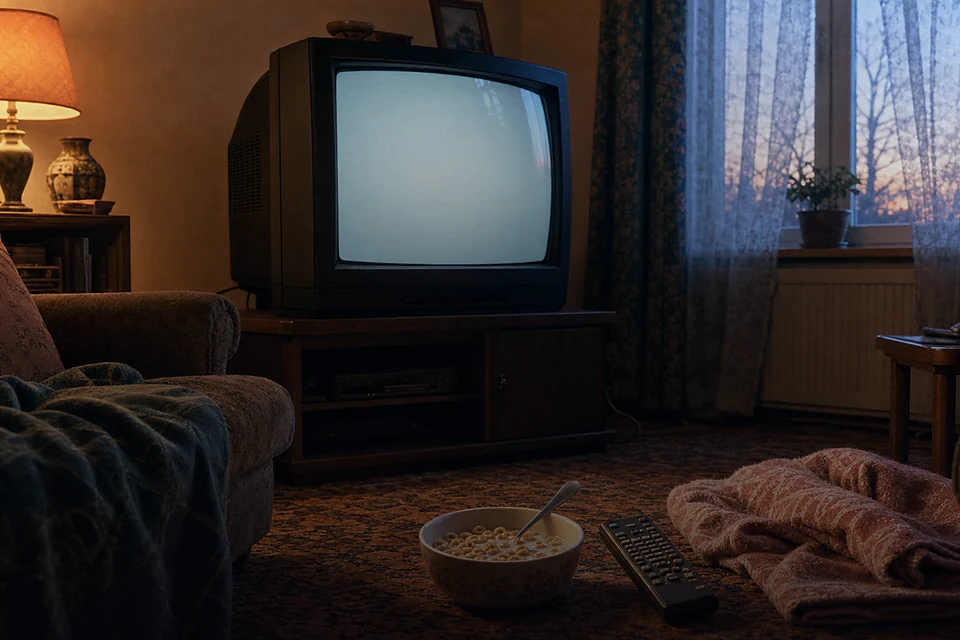 Saturday cartoons on a CRT television